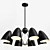 Modern Sputnik Pendant Light in Black & White 3D model small image 5