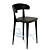 Sleek Black Leather Bar Stool 3D model small image 1