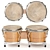 African Double Bongo Drum 3D model small image 2