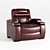 Title: Luxury Chocolate Power Recliner 3D model small image 1