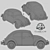 Vintage Beetle Car: Classic Charm on Wheels 3D model small image 5