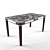 Hemis Dark Walnut Marble Dining Table 3D model small image 1