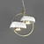 Vivian 40.093: Modern Pendant Light in Brass with Stone Shade 3D model small image 1