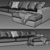BoConcept Cenova 2 - Modern Chaise Longue Sofa 3D model small image 3