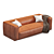 Rawhide Brown Cigar Sofa 3D model small image 1