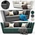 Sleek Comfort: Modern Sofa Set 3D model small image 1