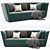 Sleek Comfort: Modern Sofa Set 3D model small image 3