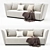 Sleek Comfort: Modern Sofa Set 3D model small image 4