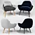 Luxe Lule Accent Armchair: Stylish and Comfortable 3D model small image 2