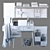 Scandi Style Office Set 3D model small image 5