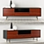 Modern Wood & Lacquer Media Console 3D model small image 1