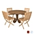  Rustic Wood Dining Set 3D model small image 1