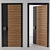 Sleek Wood & Black Door 3D model small image 2