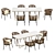 Elegant 4union Dining Set 3D model small image 1