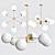 Satin Brass Nyla 6-Light Chandelier 3D model small image 1