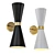 Modern Gold Black White Metal Wall Sconce 3D model small image 1