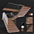 Sleek Glass & Wood Modern Staircase 3D model small image 1
