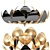 Golden Lotus 21-Light Chandelier 3D model small image 1