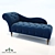 Elegant Frances Tufted Chaise 3D model small image 2