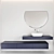 Modern Bowl Sink Set: Vitra Outline TV Lavabo & Fold S Faucet 3D model small image 9