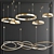 Sleek Horizontal Ring Chandelier 3D model small image 1