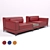 Versatile Leather Sofa Set 3D model small image 1