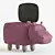 Playful Hippo Storage Stool 3D model small image 2