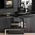 Sleek Black Kitchen Design 3D model small image 1