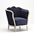 Classic Blue Armchair: Stylish Comfort 3D model small image 1