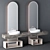 Sleek Bathroom Cabinet Set 3D model small image 2