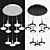 Elegant Yeanling Chandelier - 9-Light Modern Design 3D model small image 1