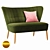 Velvet Elegance: Swoon Fitz 2-Seater Sofa 3D model small image 1