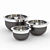 Graphite Stainless Steel Mixing Bowls 3D model small image 1