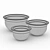 Graphite Stainless Steel Mixing Bowls 3D model small image 2