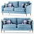 Anthropologue Light Blue Sofa 3D model small image 1