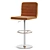 Sleek Mint Leather Bar Stool 3D model small image 1