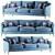 Elegant Light Blue Anthropologue Sofa 3D model small image 1