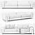 Sleek Modern Sofa Set 3D model small image 5