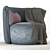 Modern Fabric Sofa | 42cm Radius | 70cm Height 3D model small image 1