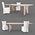 Sleek Flexform Monreale Dining Set 3D model small image 4