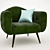 Cozy Green Arm Chair 3D model small image 1
