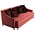 Elegant Luna Sofa Bed-60s Inspired 3D model small image 5