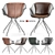 Modern Wire Leather Dining Chair 3D model small image 1