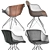 Modern Wire Leather Dining Chair 3D model small image 2