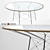 Modern Whisk Glass Top Dining Table 3D model small image 7