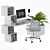 Sleek White Office Set 3D model small image 3