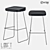 Metallic Eco-Leather Barstool | LoftDesigne 1443 3D model small image 1