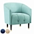 Ayesha Velvet Accent Chair 3D model small image 1