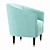 Ayesha Velvet Accent Chair 3D model small image 4