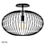 Elegant Metal Pendant Light 3D model small image 1